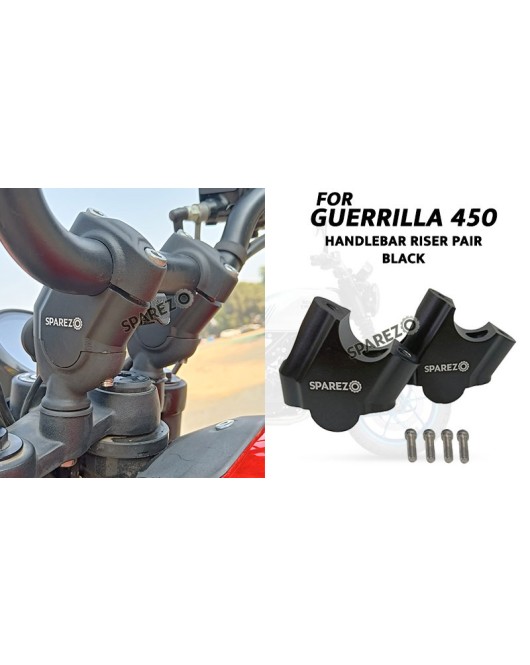 For Royal Enfield Guerrilla 450 45MM Aluminium Handlebar Risers Pair Black    