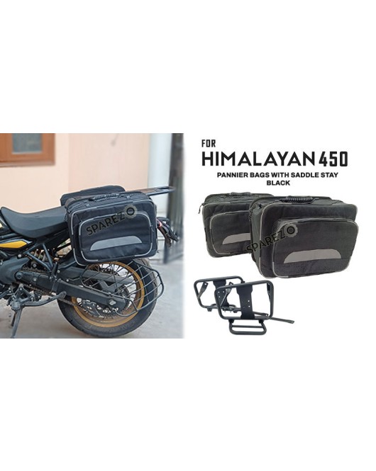 Fit For Royal Enfield New Himalayan 450 Canvas Pannier Bags With Mounting Black