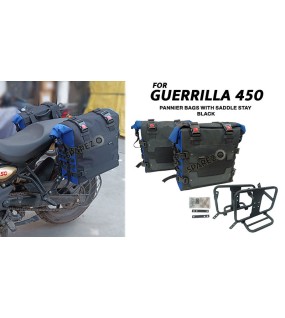 Fit For Royal Enfield Guerrilla 450 Canvas Pannier Bags With Mounting