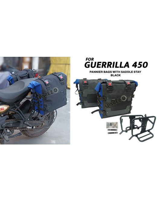 Fit For Royal Enfield Guerrilla 450 Canvas Pannier Bags With Mounting