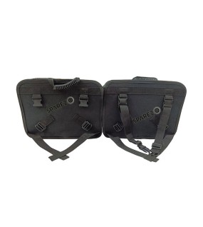 Fit For Royal Enfield Guerrilla 450 Canvas Pannier Bags With Mounting Black