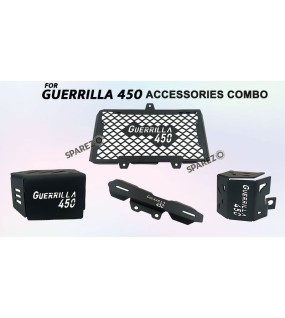 Fit For Royal Enfield Guerrilla 450 4 Pcs Accessories Combo Pack Black