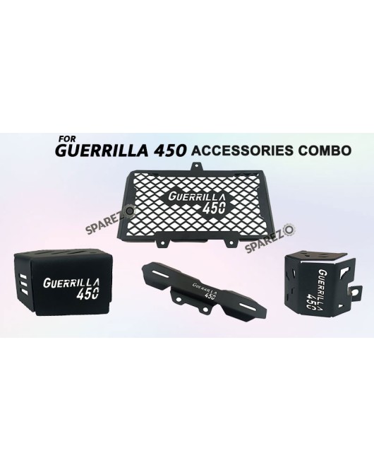 Fit For Royal Enfield Guerrilla 450 4 Pcs Accessories Combo Pack Black