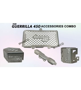 Fit For Royal Enfield Guerrilla 450 4 Pcs Accessories Combo Pack Silver
