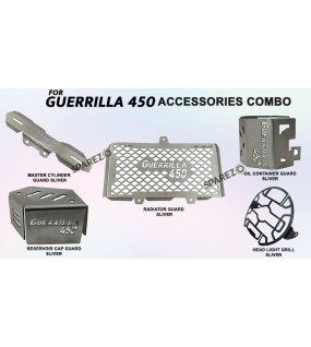 Fit For Royal Enfield Guerrilla 450 5 Pcs Accessories Combo Pack Silver