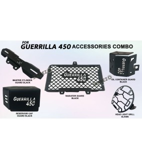 Fit For Royal Enfield Guerrilla 450 Accessories Combo Pack Black 5 Pcs