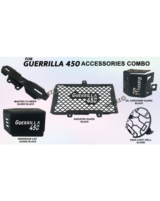 Fit For Royal Enfield Guerrilla 450 Accessories Combo Pack Black 5 Pcs