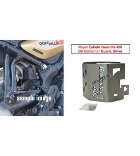 For Royal Enfield Guerrilla 450 Stainless Steel Oil Container Guard Silver