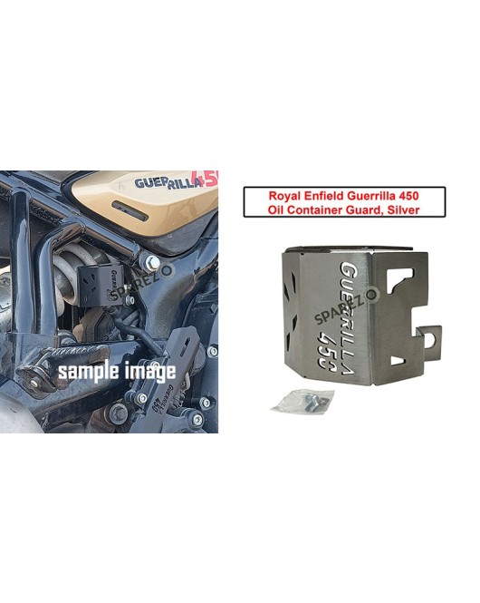 For Royal Enfield Guerrilla 450 Stainless Steel Oil Container Guard Silver