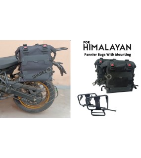 Fit For Royal Enfield New Himalayan 450 Black Canvas Pannier Bags With Mounting