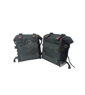 Fit For Royal Enfield New Himalayan 450 Black Canvas Pannier Bags With Mounting