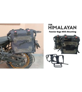 Fit For Royal Enfield New Himalayan 450 Canvas Black Pannier Bags With Mounting