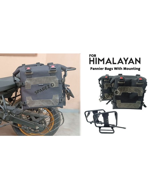Fit For Royal Enfield New Himalayan 450 Canvas Black Pannier Bags With Mounting
