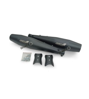 For Royal Enfield GT and Interceptor 650 Silver Stallion Exhaust Silencer Black