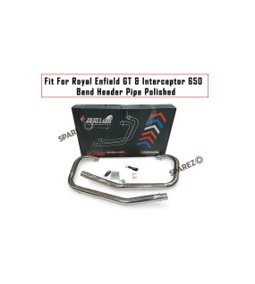 For Royal Enfield GT and Interceptor 650 Silver Stallion Bend Header Pipe Polished