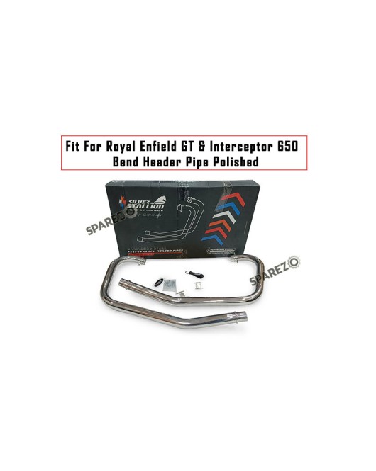 For Royal Enfield GT and Interceptor 650 Silver Stallion Bend Header Pipe Polished