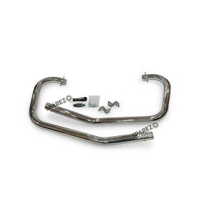 For Royal Enfield GT and Interceptor 650 Silver Stallion Bend Header Pipe Polished
