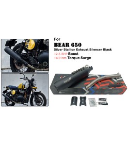 Fit For Royal Enfield Bear 650 Stainless Steel Exhaust Silencer Black    