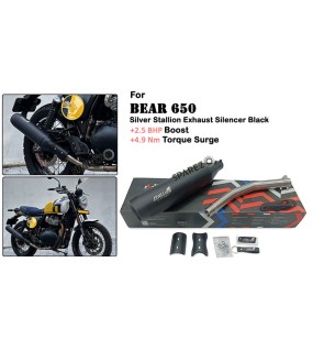 Fit For Royal Enfield Bear 650 Stainless Steel Exhaust Silencer Black    