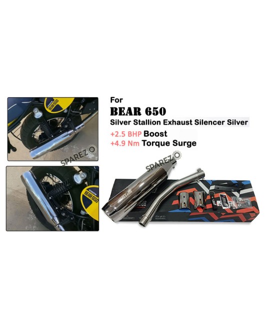 Fit For Royal Enfield Bear 650 Stainless Steel Exhaust Silencer Polished