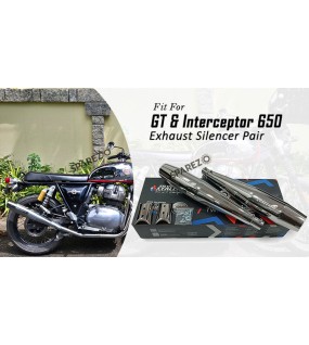 For Royal Enfield GT and Interceptor 650 Silver Stallion Exhaust Silencer LH RH