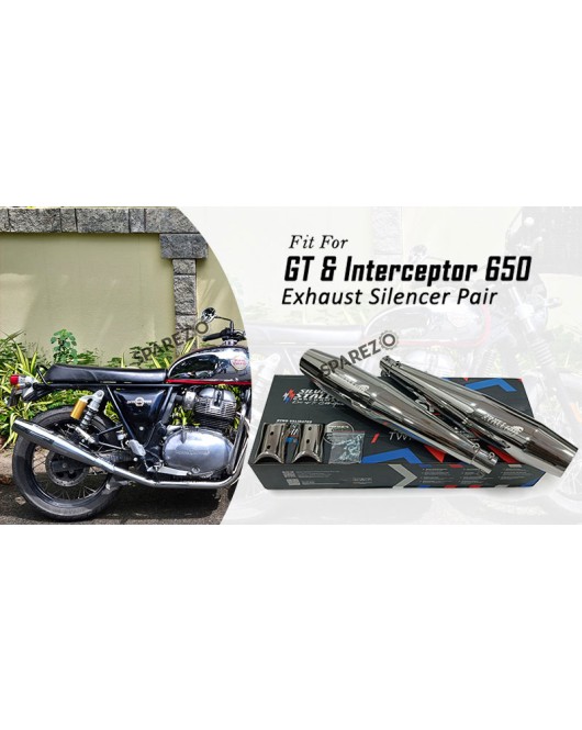 For Royal Enfield GT and Interceptor 650 Silver Stallion Exhaust Silencer LH RH
