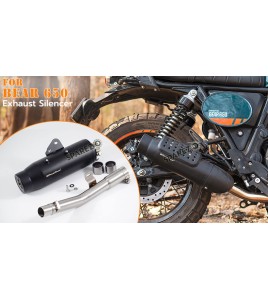 Fit For Royal Enfield Bear 650 Powerage Exhaust Silencer Black