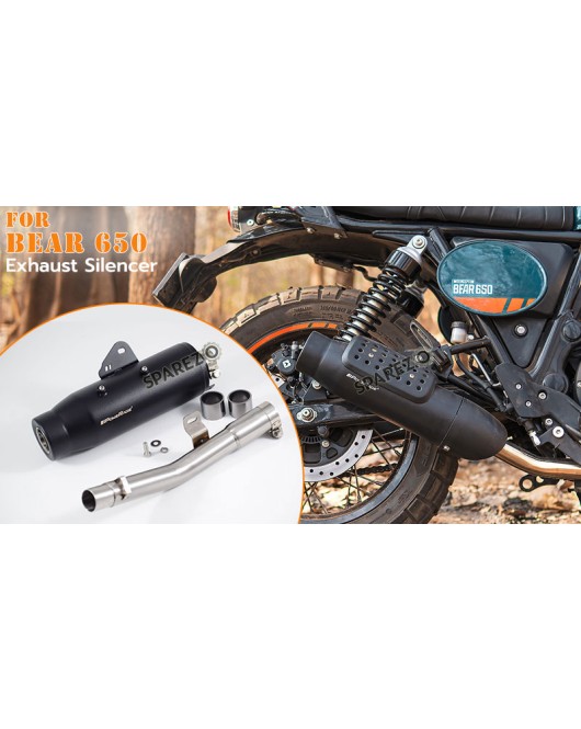 Fit For Royal Enfield Bear 650 Powerage Exhaust Silencer Black