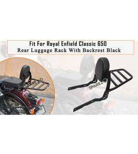Fit For Royal Enfield Classic 650 Rear Luggage Rack With Backrest Black