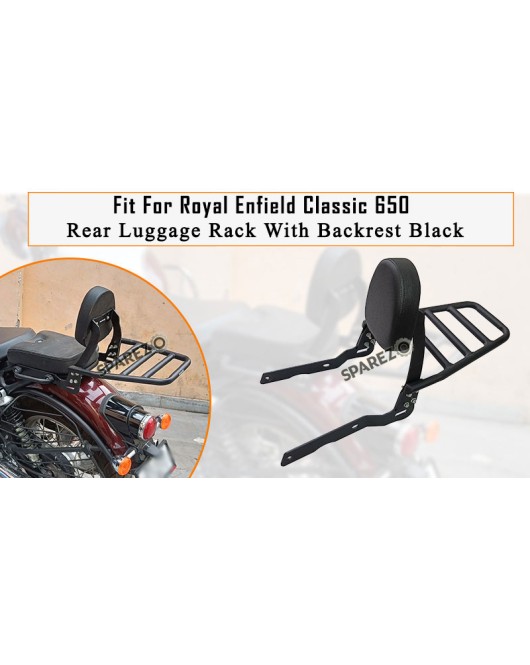 Fit For Royal Enfield Classic 650 Rear Luggage Rack With Backrest Black