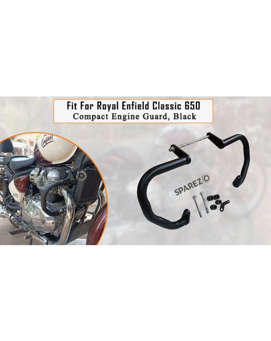 Fit For Royal Enfield Classic 650 Compact Engine Guard Black