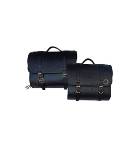 For Royal Enfield Classic 650 Genuine Leather Pannier Saddle Bags and Mounting