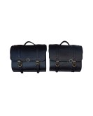 For Royal Enfield Classic 650 Genuine Leather Pannier Saddle Bags and Mounting