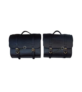 For Royal Enfield Classic 650 Genuine Leather Pannier Saddle Bags and Mounting