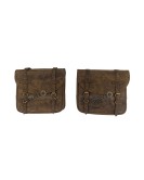 For Royal Enfield Classic 650 Genuine Leather Pannier Bags Dust Color With Mounting