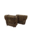 For Royal Enfield Classic 650 Genuine Leather Pannier Bags Dust Color With Mounting