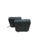 For Royal Enfield Classic 650 Genuine Leather Pannier Bags Dark Green With Mounting