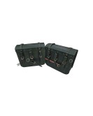 For Royal Enfield Classic 650 Genuine Leather Pannier Bags Dark Green With Mounting