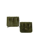 For Royal Enfield Classic 650 Genuine Leather Pannier Bags Green Color With Mounting