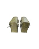 For Royal Enfield Classic 650 Genuine Leather Pannier Bags Green Color With Mounting