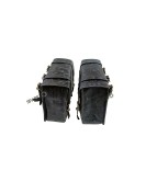For Royal Enfield Classic 650 Genuine Leather Pannier Bags Black Grey With Mounting