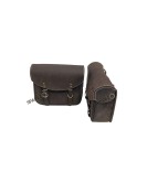 For Royal Enfield Classic 650 Genuine Leather Pannier Bags Rusty Brown With Mounting