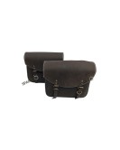 For Royal Enfield Classic 650 Genuine Leather Pannier Bags Rusty Brown With Mounting