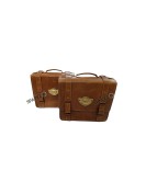 For Royal Enfield Classic 650 Genuine Leather Pannier Bags Tan Brown With Mounting