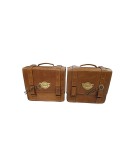 For Royal Enfield Classic 650 Genuine Leather Pannier Bags Tan Brown With Mounting