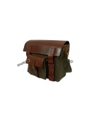 For Royal Enfield Classic 650 Genuine Leather Pannier Bags Olive With Mounting
