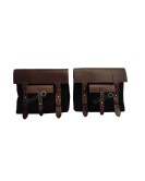 For Royal Enfield Classic 650 Genuine Leather Pannier Bags Black With Mounting