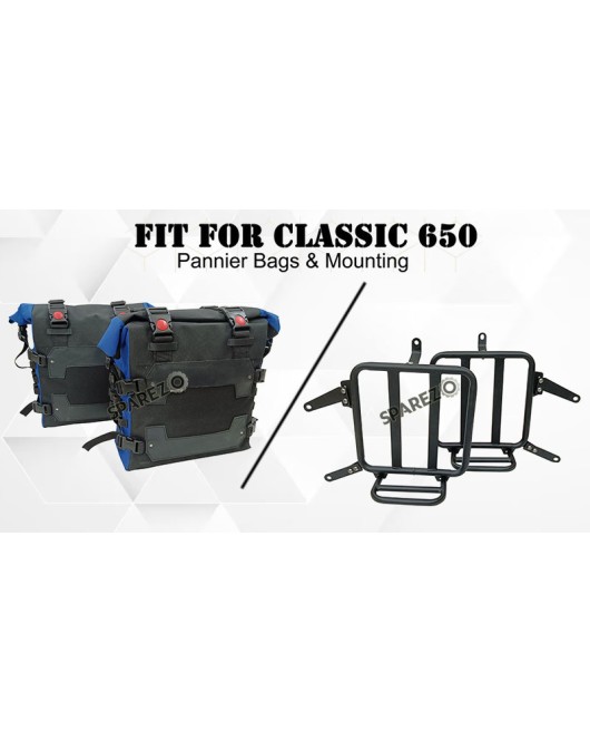 For Royal Enfield Classic 650 Canvas Pannier Bags With Mounting