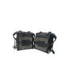 For Royal Enfield Classic 650 Canvas Pannier Bags Charcoal Black With Mounting