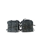 For Royal Enfield Classic 650 Canvas Pannier Bags Charcoal Black With Mounting